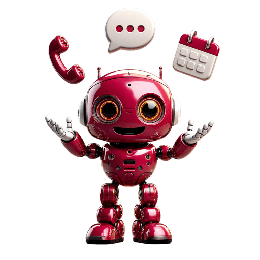 Heppu the robot juggling a phone, a message and a calendar